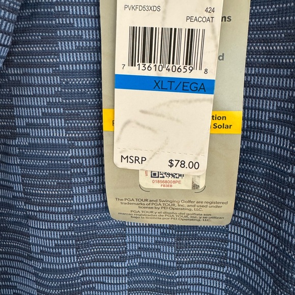 PGA Tour Men's Blue Polo Golf Shirt - SPF Sun Protection - Brand New! ⛳️ - Picture 3 of 10